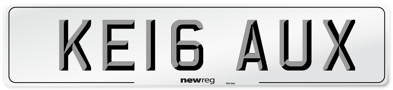 KE16 AUX Number Plate from New Reg